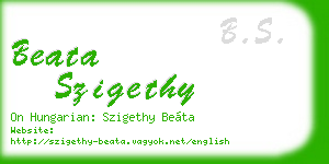 beata szigethy business card