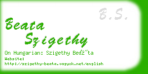 beata szigethy business card